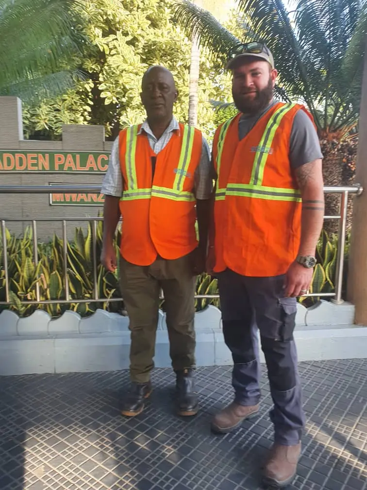 Construction team at work